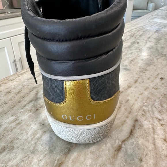 Authentic Gucci mens canvas GG high sneakers. Excellent condition. size 11.5. - Picture 2 of 14